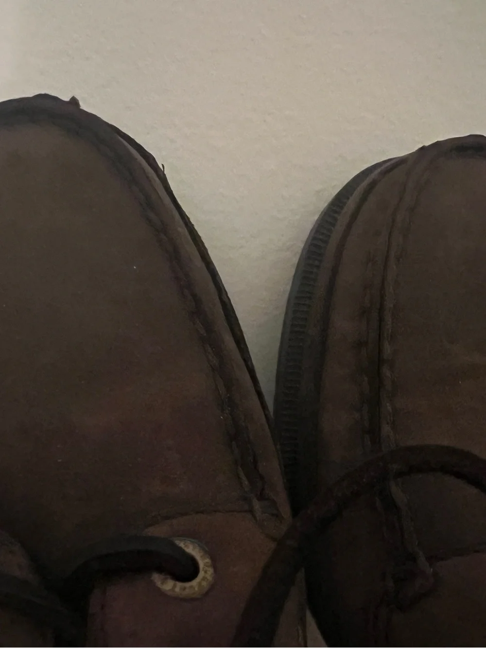 Rockport Men's Brown Leather Boat Shoes with Dark Brown Laces